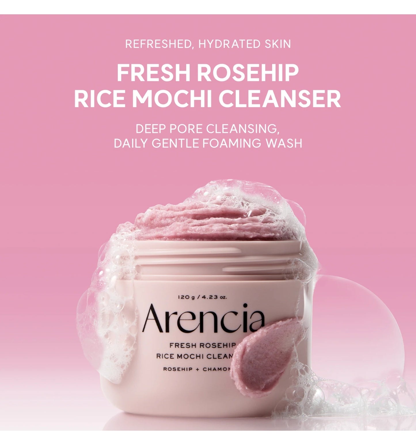 Arencia cleanser fresh rosehip rice mochi